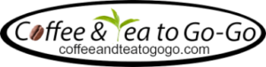 A black and white logo with green leaves.