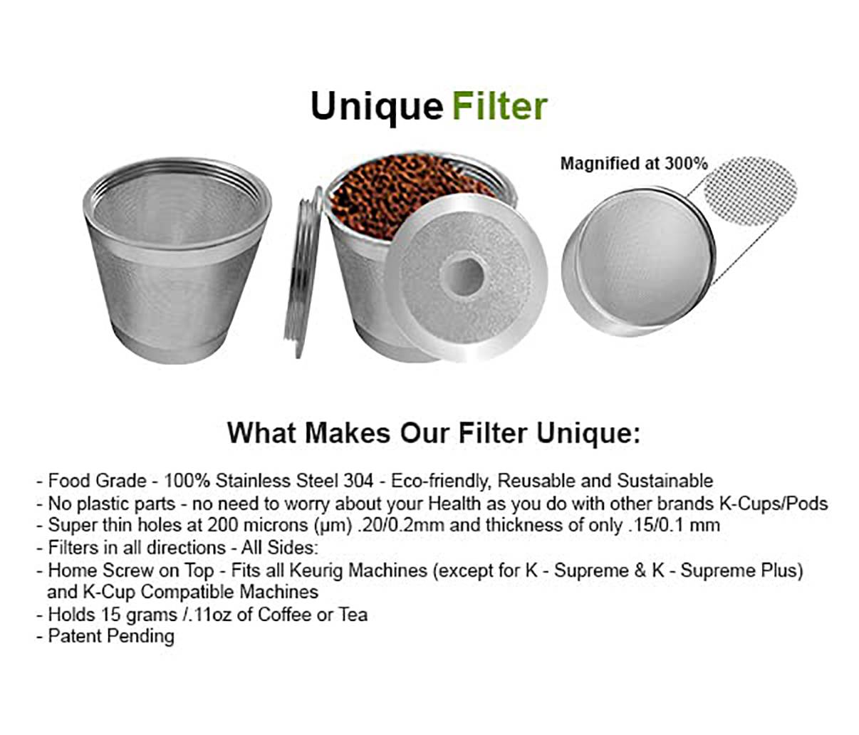 Coffee & Tea to Go Go – 100% Stainless Steel – Reusable, Sustainable & Eco-friendly Filter